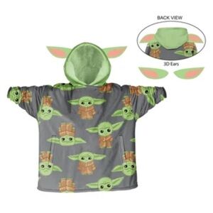 Youth Star Wars Baby Yoda hooded Pullover Sweater Size OSFM 4-10 Preowned